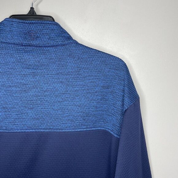 PRO TOUR Pullover Mens Large L Blue Textured 1/4-Zip Hidden Pockets Golf - Picture 4 of 7